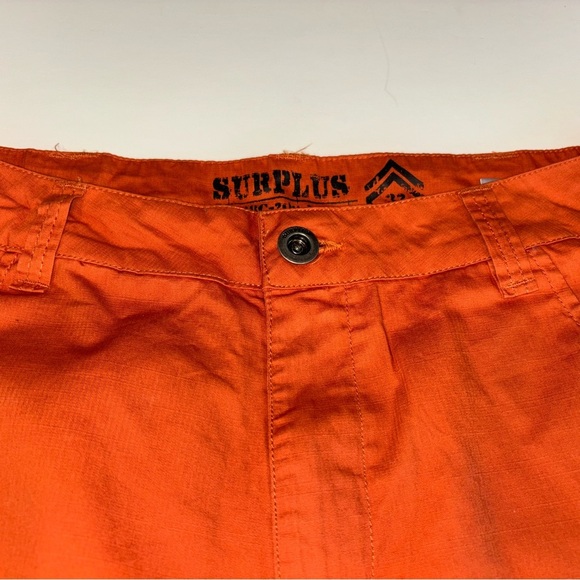 2/$30 SURPLUS Men's Orange Cargo Shorts Size 32 - Picture 2 of 10